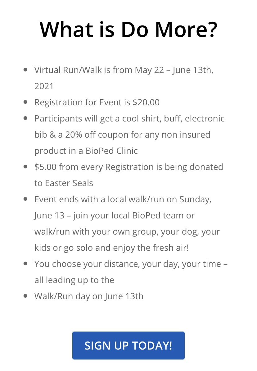 information on how to sign up for do more walk 